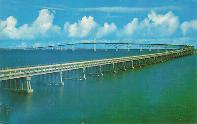 Chesapeake Bay Bridge Connecting East & West Shores Of Maryland Md Postcard 1957