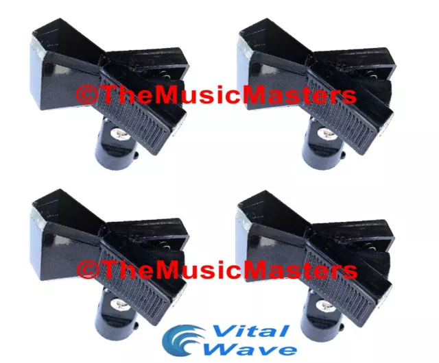 4X MICROPHONE SPRING CLIP Karaoke DJ PA Tripod Boom Stand Mic Holder Clamp Mount