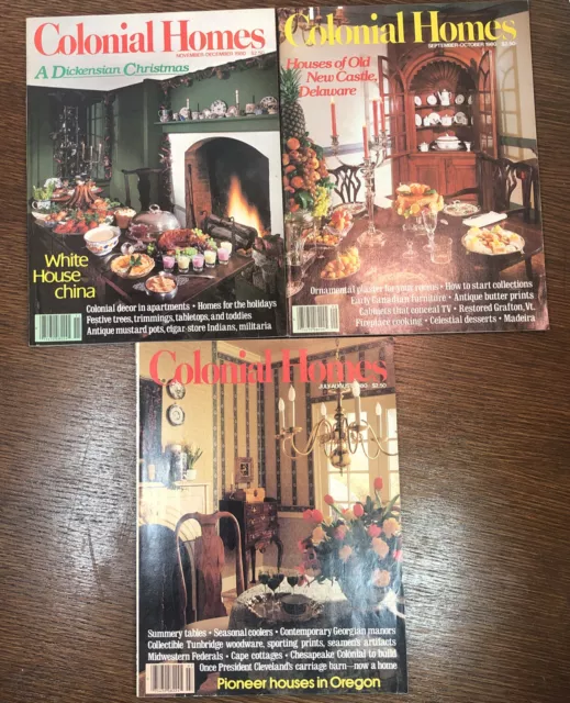 Lot of 3 Colonial Home Magazine Magazines 1980 July- Aug  Sept-Oct  Nov-Dec
