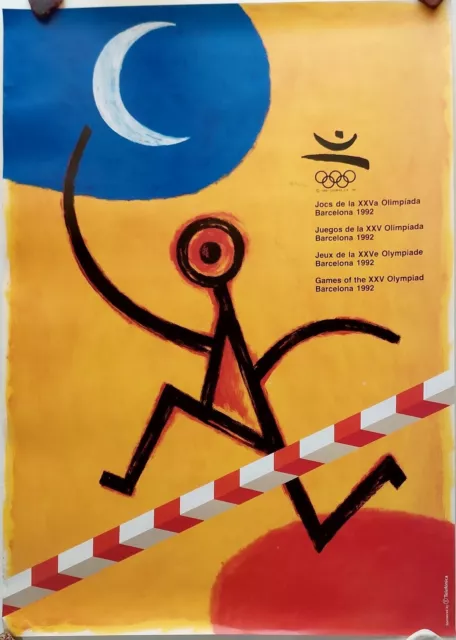 cartel lamina original de olimpiadas barcelona 92 poster 70 cm x 50 cm diseñado