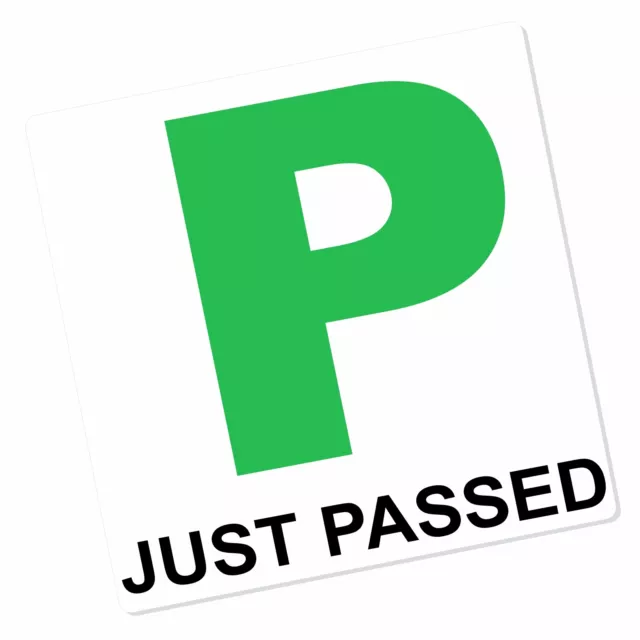 1 x Sign Just Passed Green P Plate Stickers Logo Car Notice Label New Driver