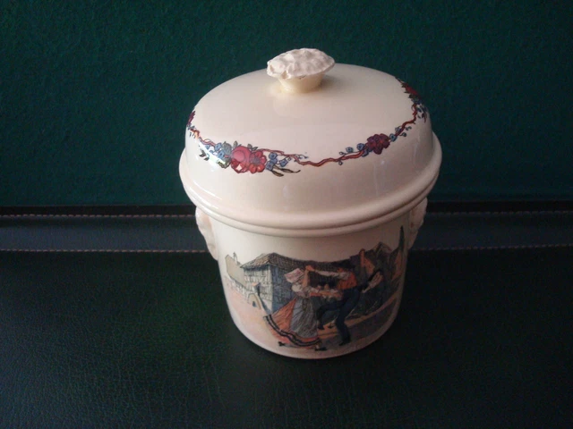 Pot Foie Gras Faience Sarreguemines  Obernai Couple Alsace  H.loux