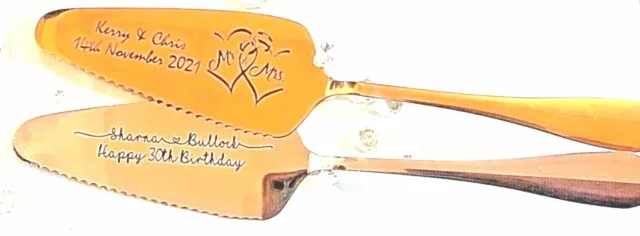 Personalised Engraved Wedding Gift Cake Slice Server Stainless Steel Slicer UK