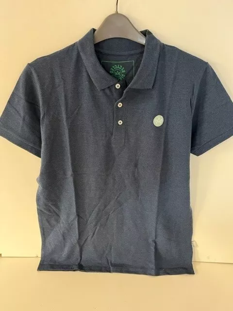 Kronstadt Albert Recycled Cotton Polo Shirt, Blue, Large