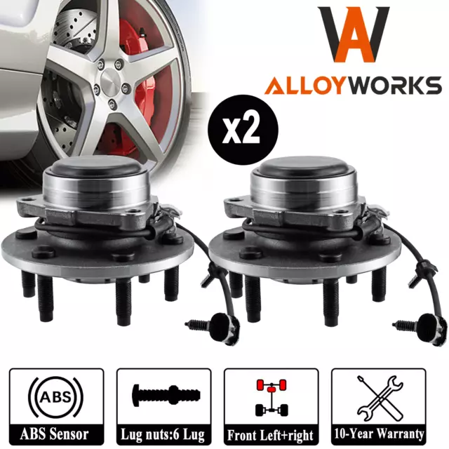 For Chevy Silverado 1500 Tahoe GMC Sierra 1500 2Pcs Front Wheel Hub and Bearings