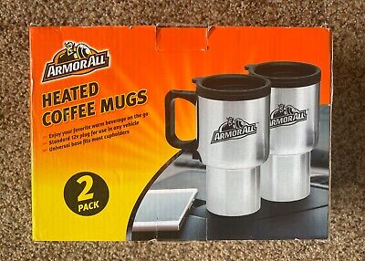 Heated Coffee Mugs, Armor All,Set of 2 for Car & Traveling, 12V (cig. lighter)