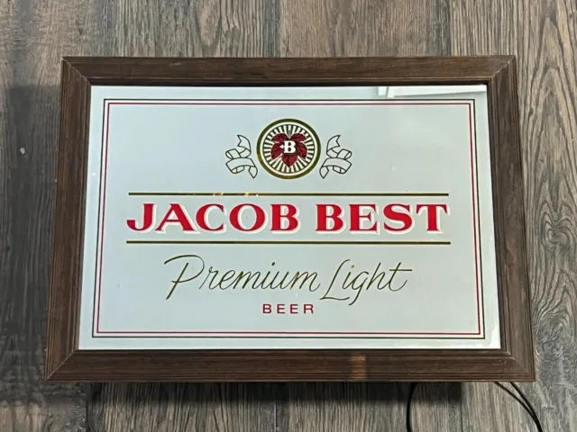 Vintage Pabst Jacob Best PREMIUM Lighted Beer Sign Mirror