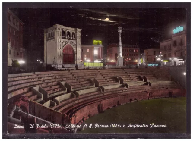 Cartolina Il Sedile Colonna di S. Oronzo e Anfiteatro Romano Lecce RD156