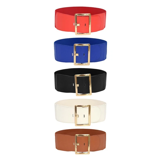 Ceinture Large élastique Femme Brodée Fleurie - Boucle élégante, Style Rétro, Taille Unique, Neuve