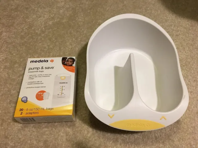 Medela Lot Bottle Caddy Tray Breast Milk Pump Save Bags 20 X 150ml 2 Adapters