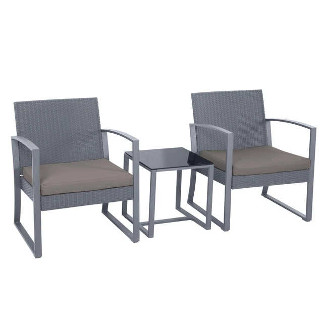 BWARE RATTAN SITZGRUPPE LOIS Polyrattan Gartenmöbel Garnitur Tisch