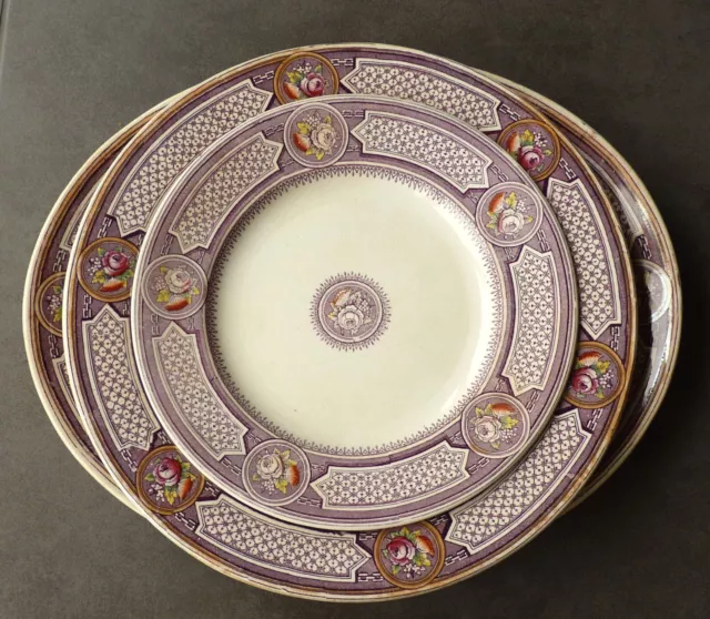 2 Plats et une assiette en faïence ancienne avant 1900 , E. Bourgeois Paris