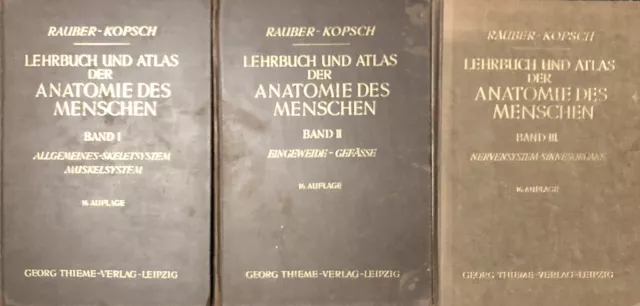 Lehrbuch und Atlas der Anatomie des Menschen - Band 1-3 - Dr. Friedrich Kopsch