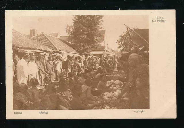 Indonesia DJOCJA Market street scene c1900/10s? PPC