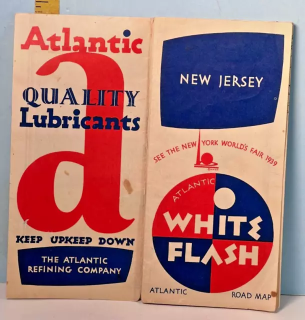 NEW JERSEY WHITE FLASH Atlantic Refining Compay Road Map