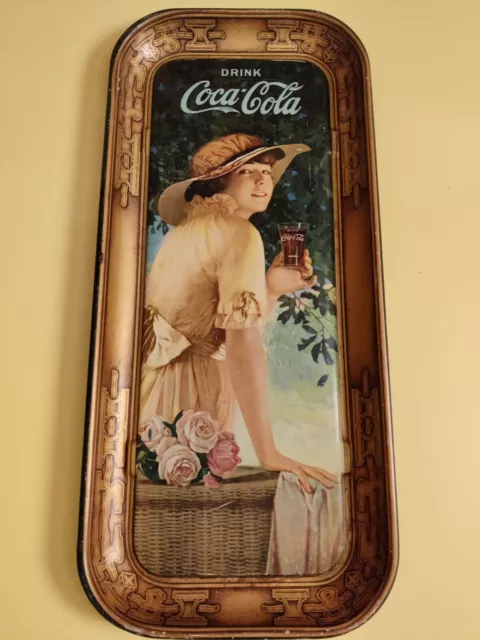 1916 Elaine Coke Tray Original In Very Good Condition. Coca Cola