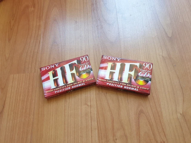 Paquete de casetes de audio Sony Hf 90 tipo I Virgin, paquete de 2