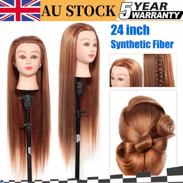 Long Hair Training Head Model Hairdressing Clamp Stand Dummy Practice Mannequin