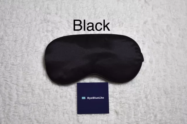 Máscara para dormir de seda de color negro de ByeBlueLite