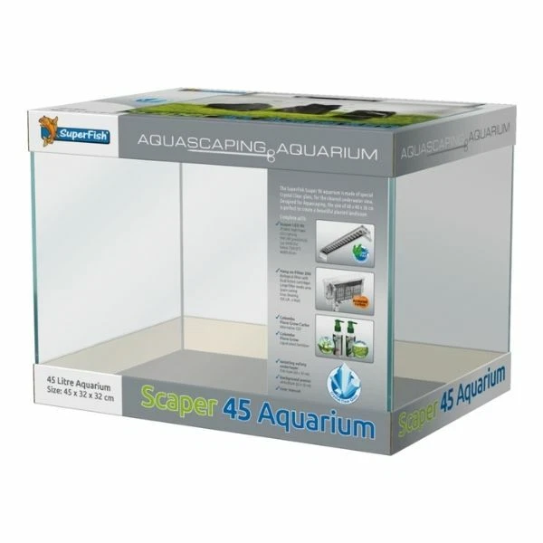 Superfish Scaper Aquarium Freshwater Crystal Clear Fish Tank Aquascape Planting 5