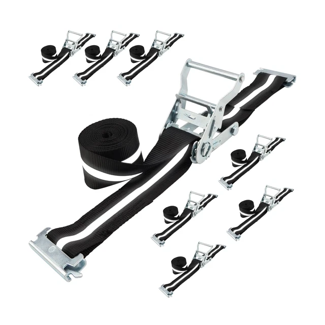 XSTRAP STANDARD 8 Pack 2" x 15' E-Track Ratchet Straps with Reflective Webbin...