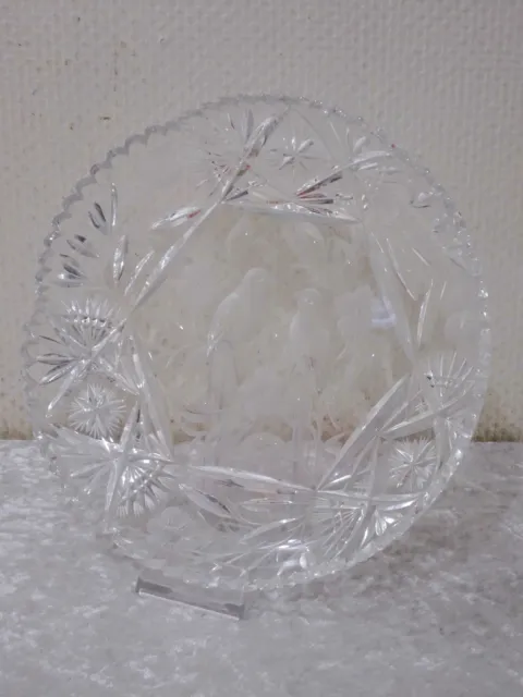 1Wudc0 - Pesado Diseño Fuente de Cristal Handgefertigt Peso 1,9 KG Vintage