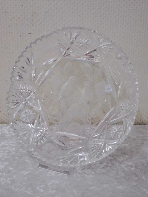 1Wudc0 - Pesado Diseño Fuente de Cristal Handgefertigt Peso 1,9 KG Vintage