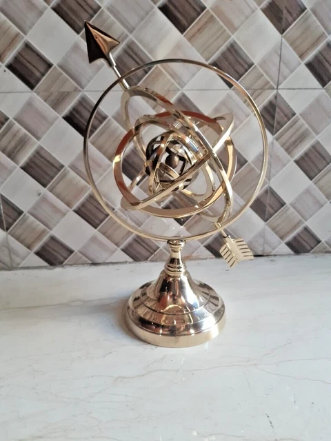 Brass Globe Sphere Armillary Nautical Polished Astrolabe Vintage Décor Home Gift