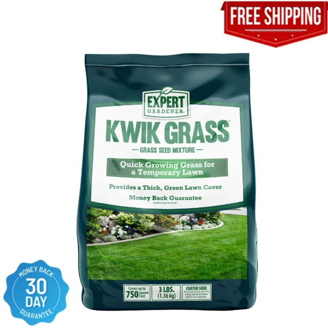 EXPERT GARDENER KWIK Grass Seed Mix, for Sun to Partial Shade, 3 lb