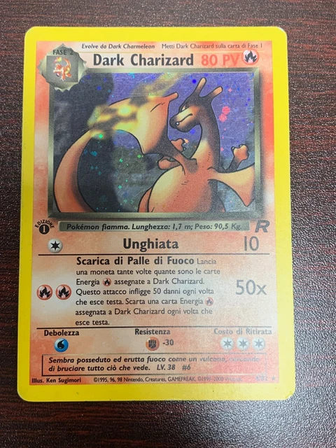ITALIAN DARK CHARIZARD ~ First Edition Team Rocket [ PLAYED ] [ Pokemon ...