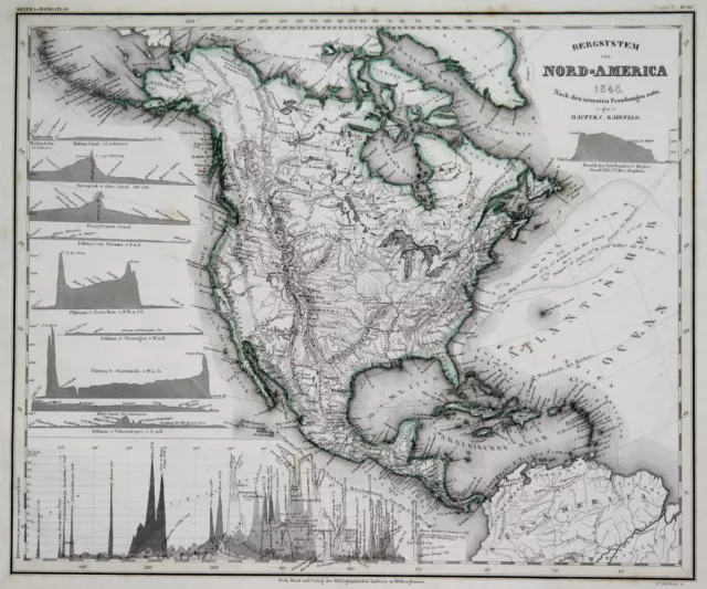 Nordamerika Original Stahlstich Landkarte Meyer 1848