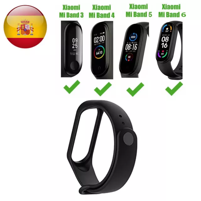 Correa de silicona para Xiaomi Mi Band 3 4 5 6 pulsera flexible recambio Negro