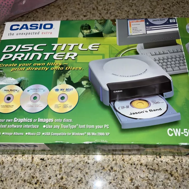 New Casio CW-50 CD/DVD Disc Title Printer New
