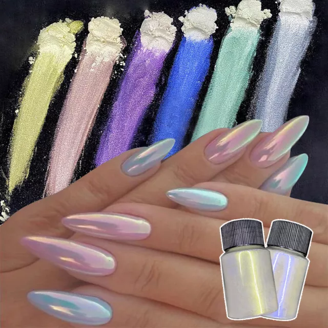 Holografisches Spiegel-Glitzerpigment Chrompulver Nagelstaub Maniküre Aurora 丷