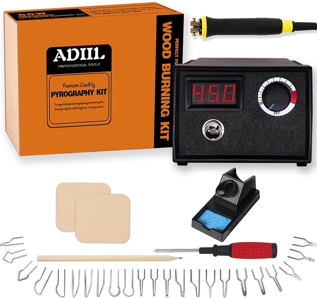 Kit de combustión de madera, herramienta de combustión de madera, kit de pluma pirografía de temperatura ajustable,