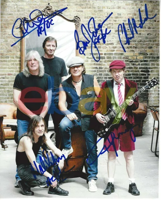 ACDC full Group Autographed 8x10 Photo reprint