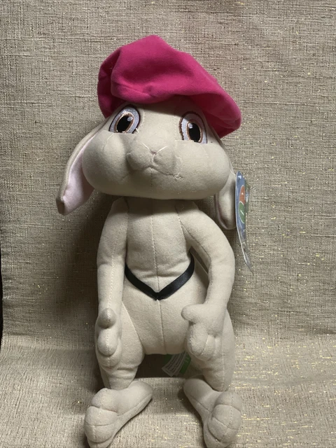 Hop The Movie 12” Fluffy Plush Bunny Rabbit Pink Beret & Belt Stuffed Animal Toy Hop The Movie 12” Fluffy Plush Bunny Rabbit Pink Beret & Belt Stuffed Animal Toy