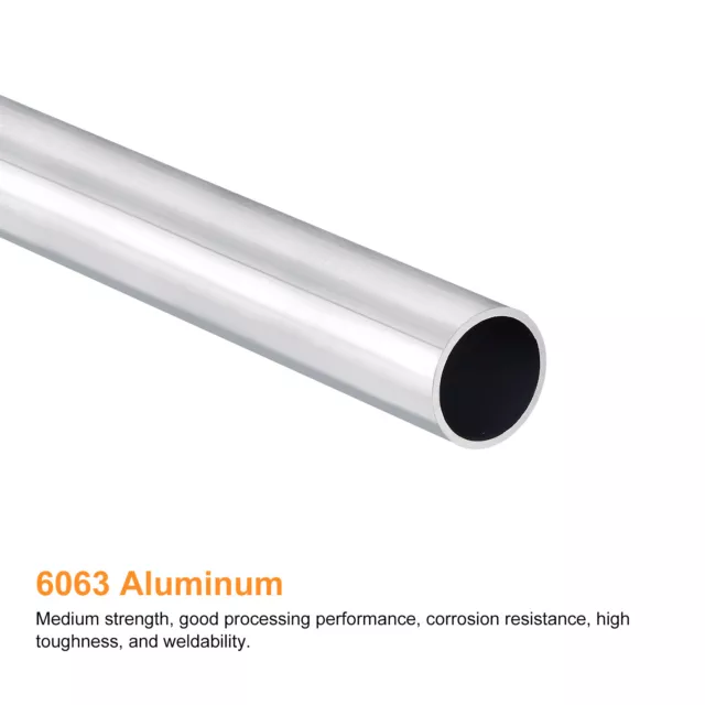 23mm OD 20mm Inner Dia 400mm Length 6063 Aluminum Tube for Industry DIY Project 3