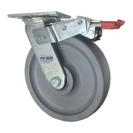 CC NYLEX CDP-Z-226 Swivel Plate Caster, w/Brake, TotalLock, 8", Load Rating: