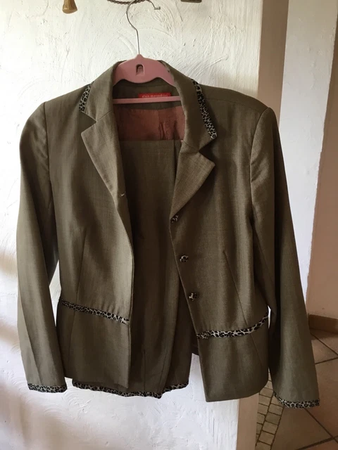 Tailleur Complet Alain Manoukian Taille 36 - Veste, Jupe Et Pantalon Assortis Beige - Occasion Très Bon état
