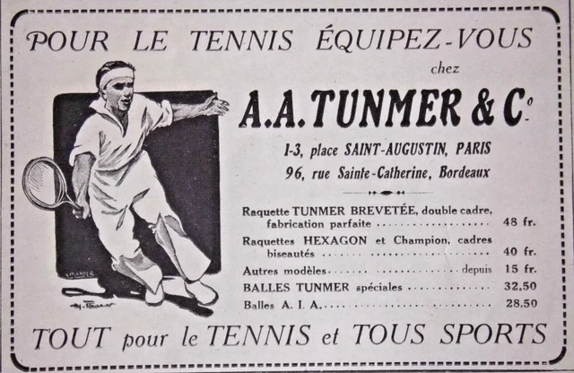 A.a.tunmer Press Advertisement For Tennis And All Sports Equip Yourself
