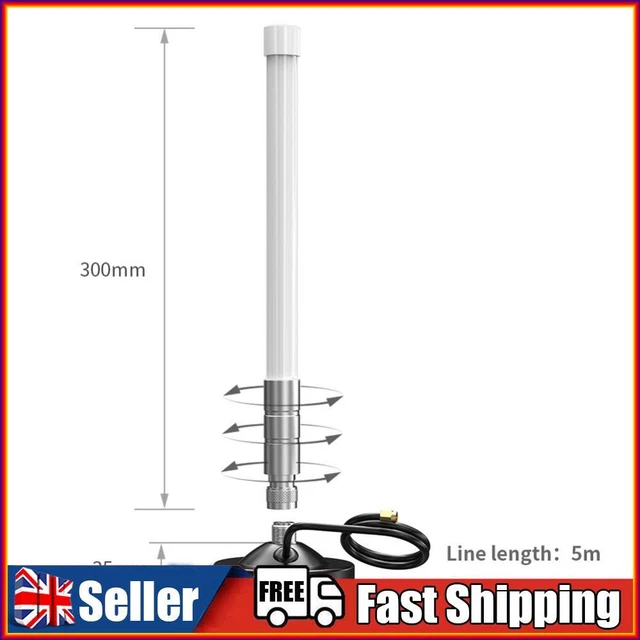 5dBi 858-878MHz for Helium Hotspot Miner Antenna+Magnet Base (55cm White)