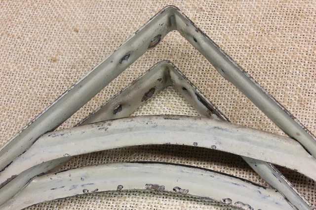 2 Old Shelf Supports Brackets 6 X 8” Rustic Industrial Vintage Gray Paint 7