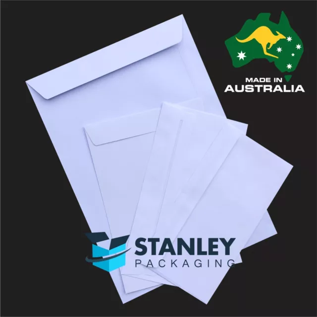 DL DLX C4 C5 C6 White 100GSM 90GSM 80GSM Envelopes  Made in Australia