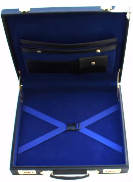 Freemason Masonic Regalia Apron Hard Case Blue Inside Briefcase