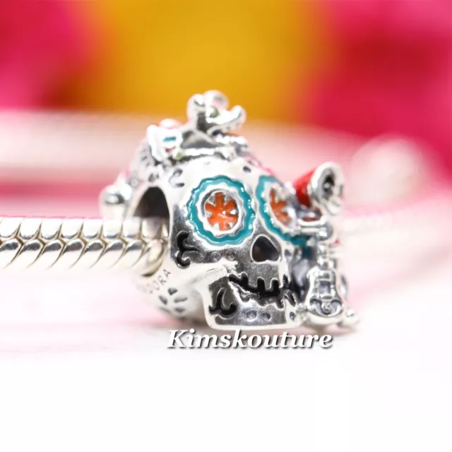 Authentic Coco Miguel & Dante Skull Glow-in-the-dark Silver Charm 792817C01