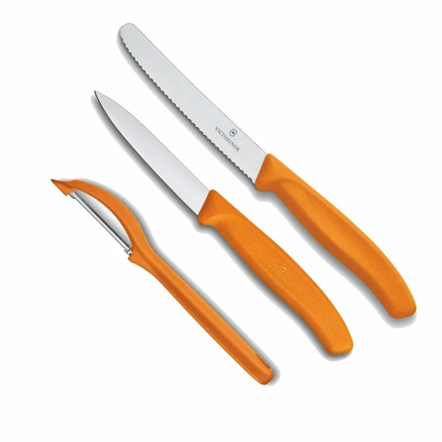 VICTORINOX Küchenset 3tlg. Gemüsemesser Tomatenmesser Schäler  / orange