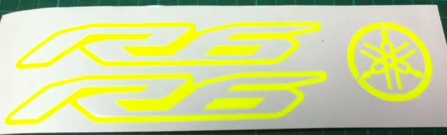 2 X  FLUORESCENT YELLOW  YAMAHA YZF-R6    VINYL DECAL STICKERS  145mm x 22mm