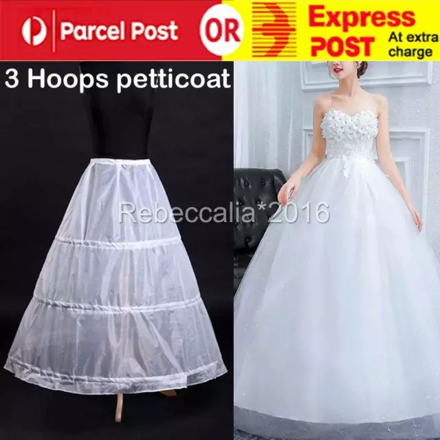 Bridal Hoopless Crinoline Hoop Petticoat Slips Underskirt Wedding Dress AUS