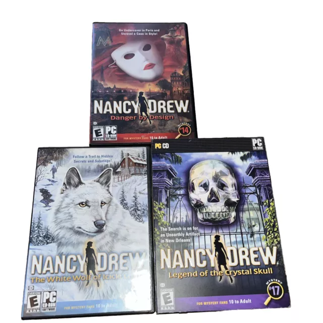 Nancy, Drew  PC CD ROM Game Lot Of  3 Mystery #  14,16, and 17 Complete